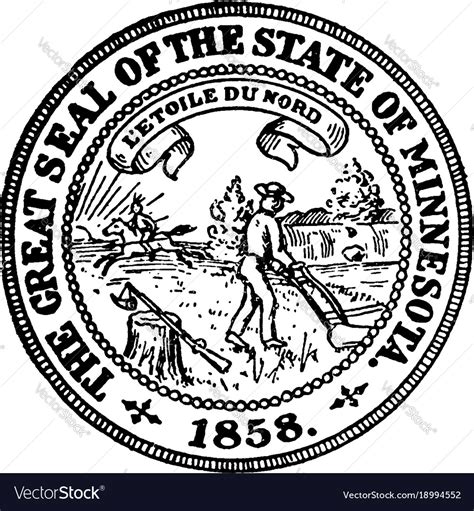 The great seal of the state of minnesota vintage Vector Image