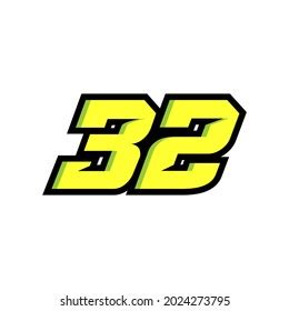 Racing Number 32 Logo White Background Stock Illustration 2024273795 | Shutterstock