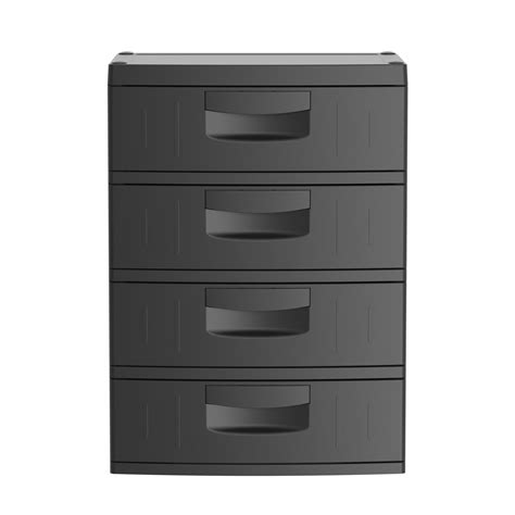 Hyper Tough 4 Drawer Plastic Garage Cabinet 18.7"D x 25.39"W x 35.31"H, Black - Walmart.com