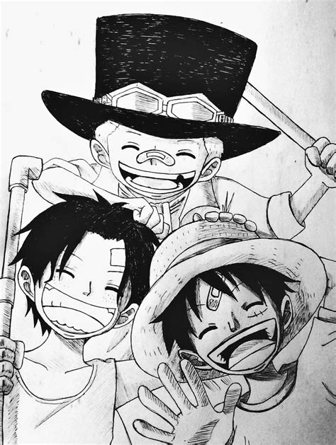 Ace, Sabo and Luffy's drawing :3 : r/OnePiece