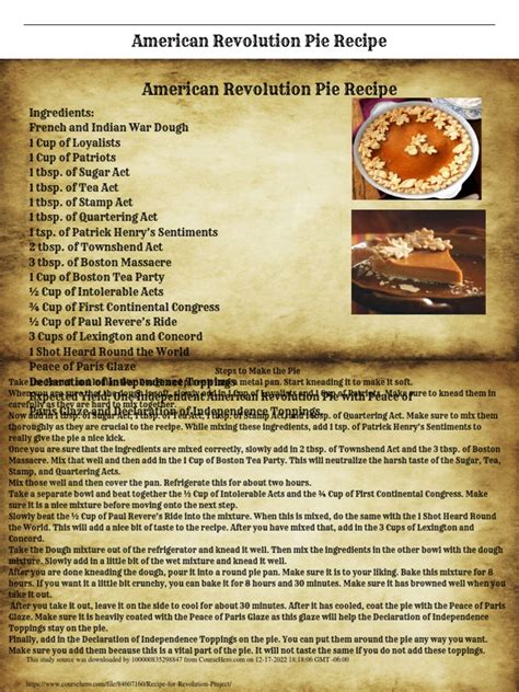 Recipe For Revolution Project | PDF | American Revolution | Dough