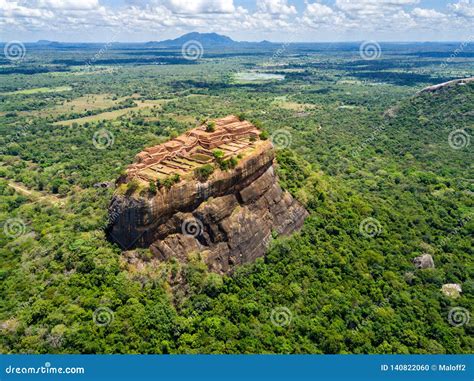 Aerial View from Above of Sigiriya or the Lion Rock, an Ancient ...