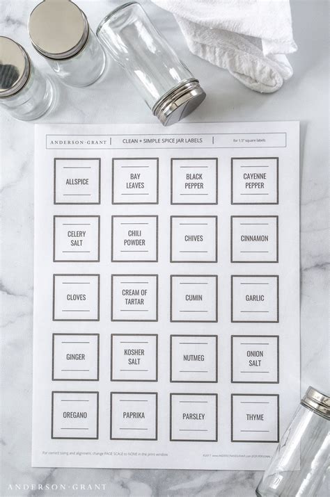 Free Printable Spice and Herb Labels | anderson + grant