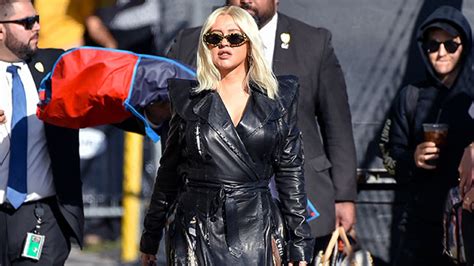 Christina Aguilera Works Leather Pants & Turtleneck In New Pics ...