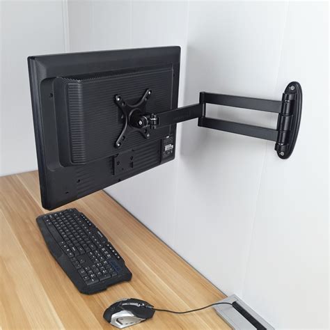 (W100B) Full motion Monitor wall mount up to 27" optional for Tablet and IPAD laptop - TV Wall ...