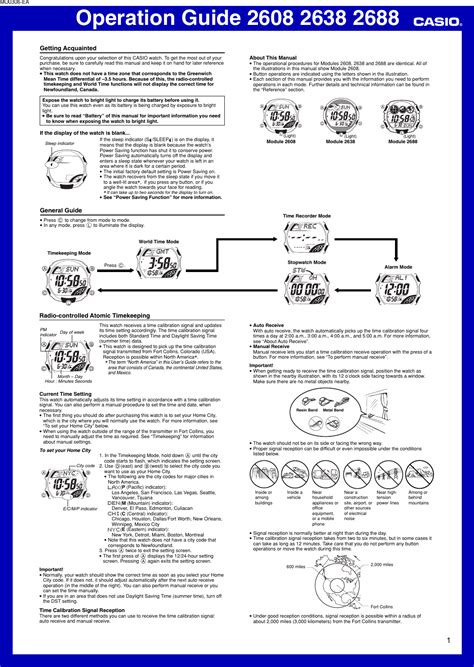 Casio Watch Manuals Online - gridgoodsite