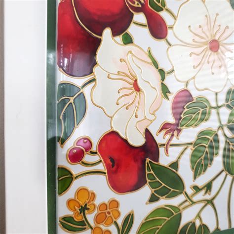 Floral Ceramic Tile Wall Art Hand Painted 26x26 Cm | Etsy