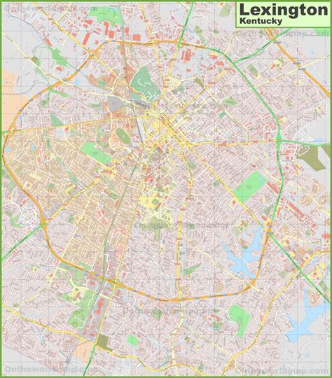 Large detailed map of Lexington - Ontheworldmap.com