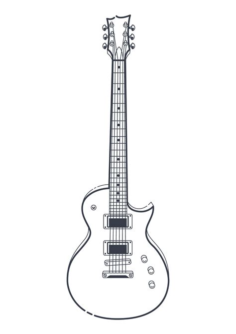 Musical instrument electric guitar outline vector free psd vector icons ...