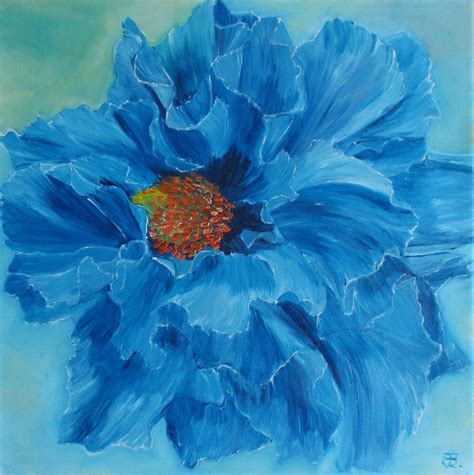 Poppy Painting, Oil Painting, Blue Poppy, Poppies Art, Modern Wall ...