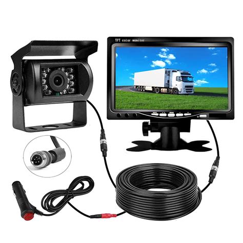 Car Reversing Camera Kit 7" TFT LCD Screen HD Monitor 12V-24V parking ...