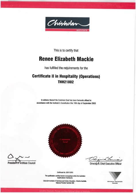 Certificate 2 In Hospitality – certificates templates free