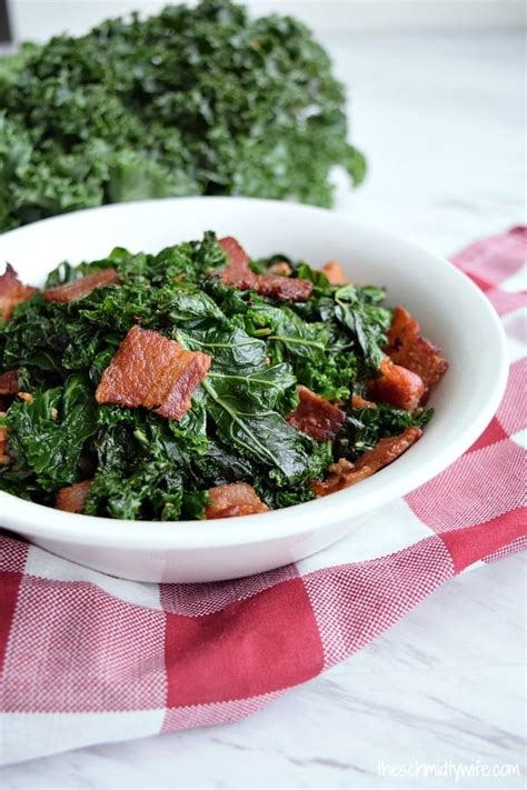 Sauteed Kale with Bacon - The Schmidty Wife