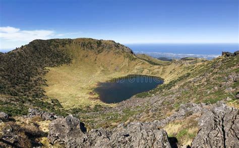 View To the Crater of Hallasan Volcano. Jeju Island, South Korea Stock Image - Image of summer ...