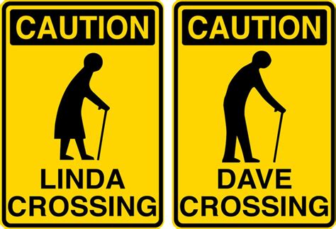 Personalized Old People Crossing Sign - Etsy