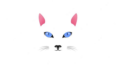 Premium Vector | White cat face with blue eyes background stock vector