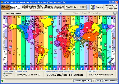 Printable World Map With Time Zones