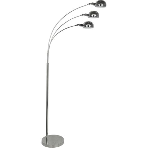 3 Light Chrome Arc Floor Lamp