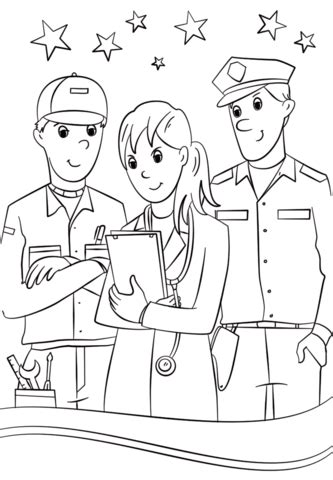 Community Helpers coloring page | Free Printable Coloring Pages