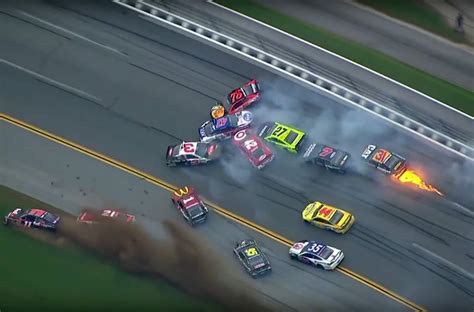 Big NASCAR Crash at Talladega Ends With 21 Cars Piling Up