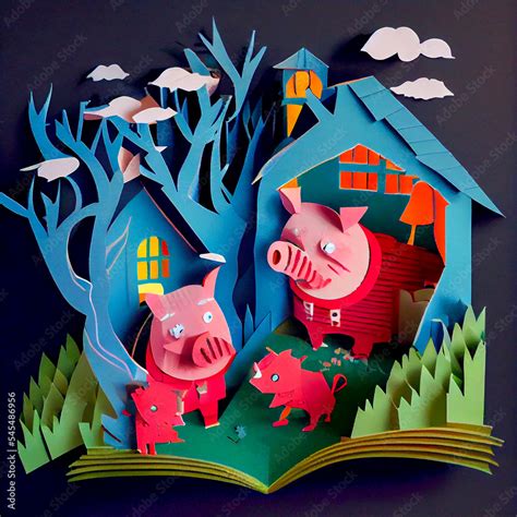 The three little pigs Stock Illustration | Adobe Stock