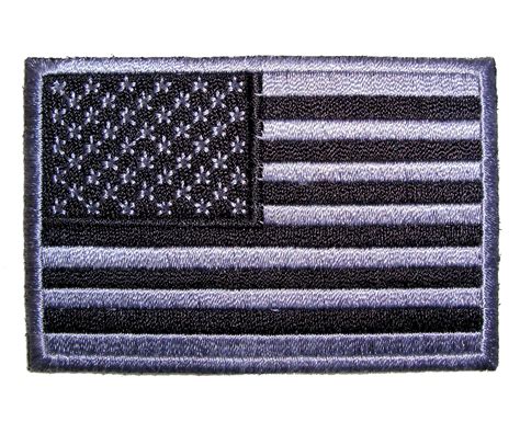 Subdued Gray And Black American Flag Embroidered Patch – Patriotic ...