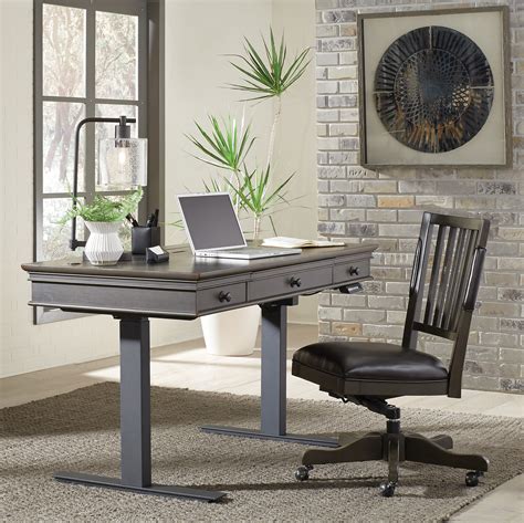 Oxford 60" Adj. Lift Desk Top - Peppercorn I07-360T-PEP by Aspen Home at Horton's Furniture ...