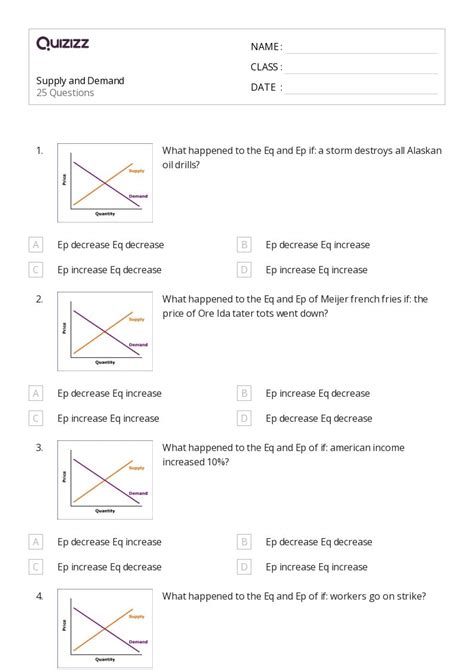 50+ supply and demand worksheets on Quizizz | Free & Printable