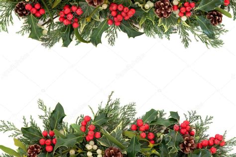 Christmas Holly Border — Stock Photo © marilyna #32152515