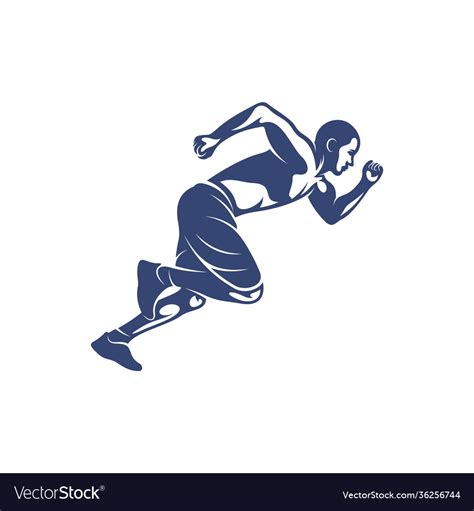 Man runner athletic logo design icon symbol Vector Image