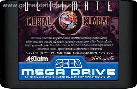 Ultimate Mortal Kombat 3 - Sega Genesis - Artwork - Cartridge