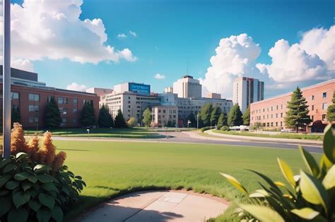 Premium AI Image | A view of the campus from the campus of the university of memphis.