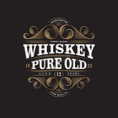 Whiskey Logo. Whiskey Pure Old Label. Premium Packaging Design. Lettering Composition and ...