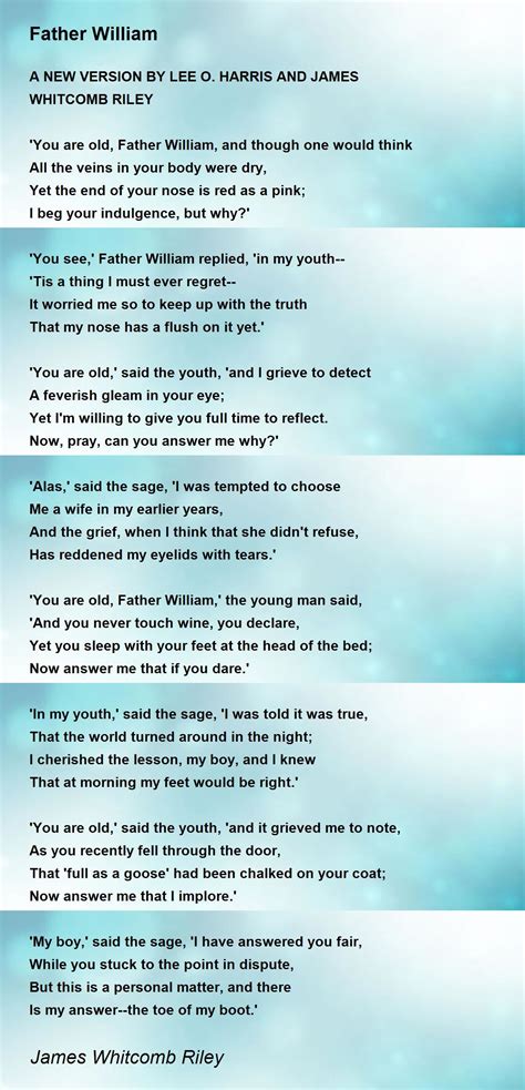 Father William - Father William Poem by James Whitcomb Riley