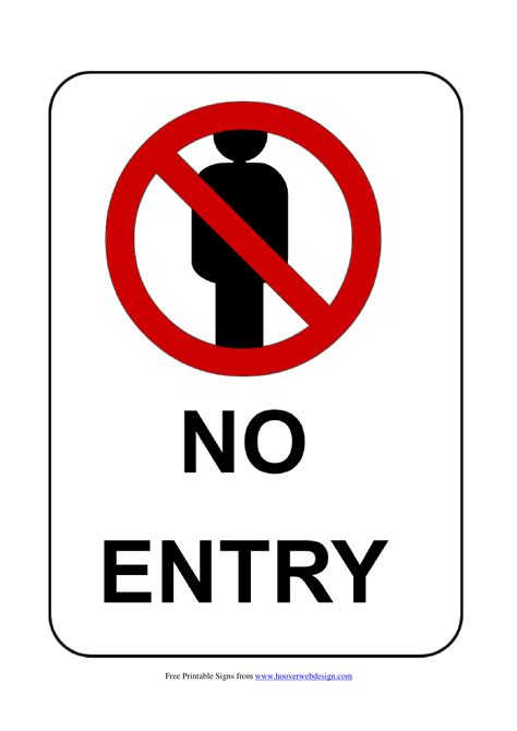 No Entry Signs | Poster Template - Free Printable No Entry Sign - Free Printable A To Z