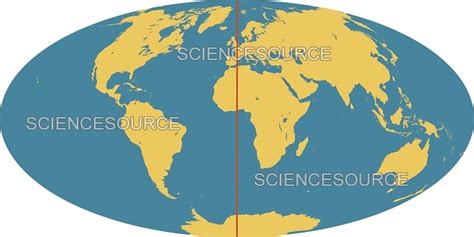 World Map with Prime Meridian | Stock Image - Science Source Images