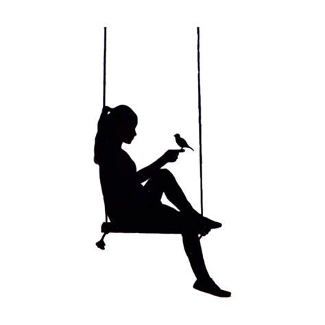 #freetoedit#silhouette #swing #bird #women #woman #sitting #remixit | Silhouette drawing ...