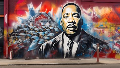 Premium AI Image | Martin Luther king graffiti style art street wear