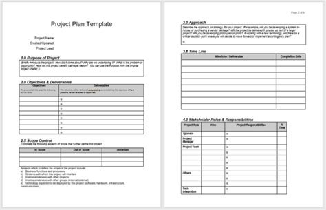 Project Plan Templates - 18 Free Sample Templates - My Word Templates