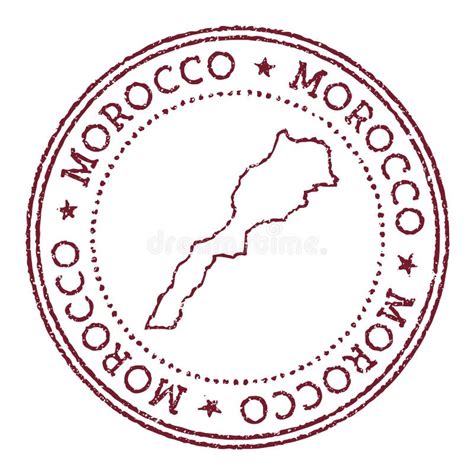 Morocco Round Rubber Stamp with Country Map. Stock Vector ...