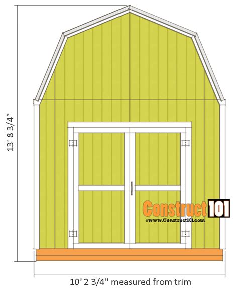 10x10 Shed Plans - Gambrel Shed - Construct101