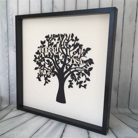 personalised black and ivory framed wooden family tree by tina's pretty pieces ...