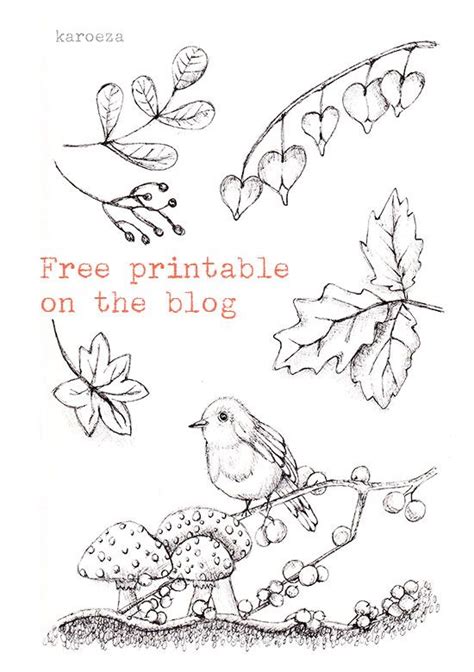 The fall drawing || a free printable | Fall drawings, Ink pen drawings, Drawings