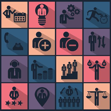 Human resources and management icon set. Flat vector illustration - Download Free Vectors ...