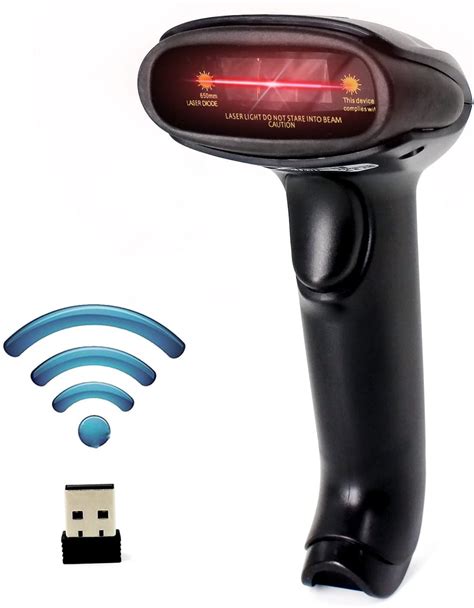 USB Wireless Barcode Scanner,Alacrity Handheld Laser Barcode Reader (2.4GHz Wireless & USB2.0 ...