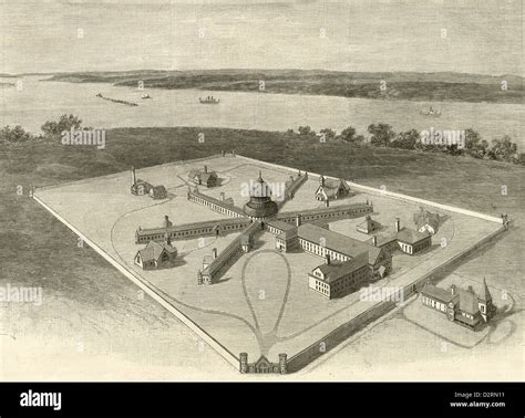 1890 engraving, New York - The Proposed New State Prison and Its Site ...