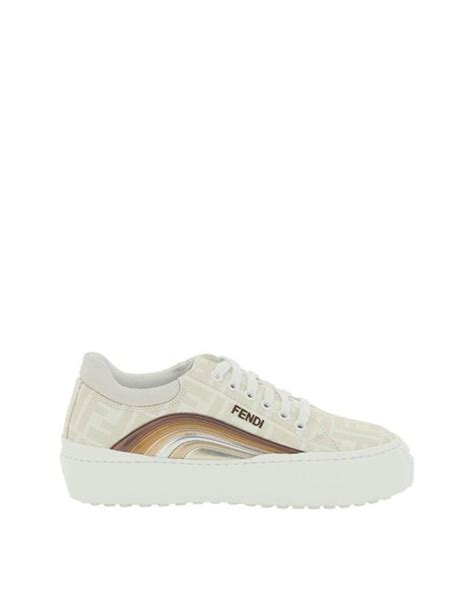 Fendi Leather Force Sneakers in White | Lyst