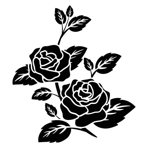 silhouette black motif rose flower 12133780 Vector Art at Vecteezy