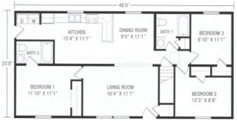 Winfield II | 1120 Square Foot Ranch Floor Plan