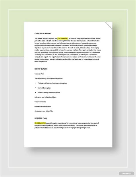 Market Research Report Template - Google Docs, Word, Apple Pages | Template.net